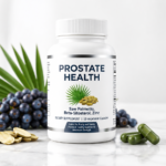 ZenvitaCo Prostate Health dietary supplement bottle with saw palmetto and capsules on a clean white background.