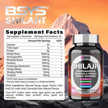 Shilajit Gummies for Focus, Drive, and Energy ingredients list