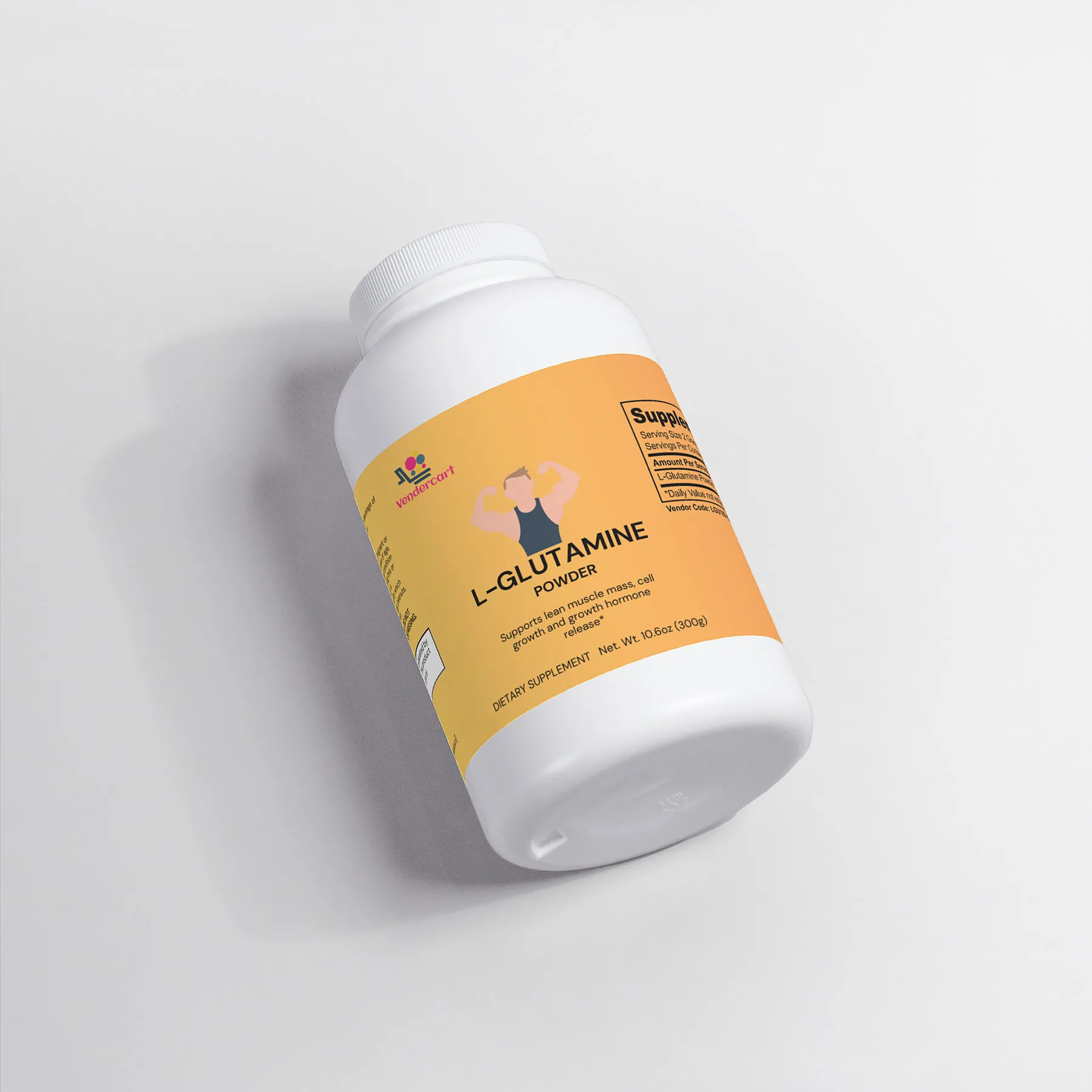 L-Glutamine powder Container Side View