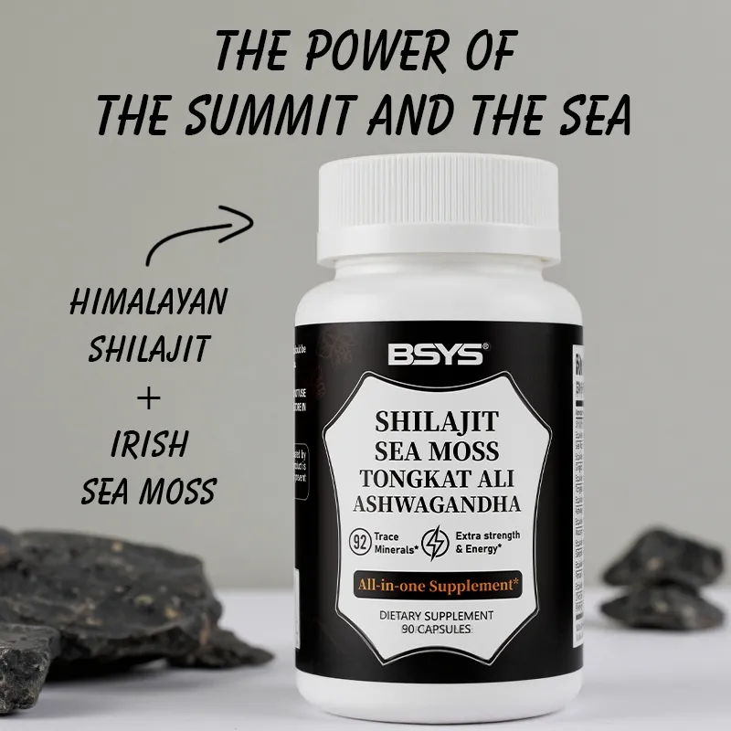 Shilajit Sea Moss Supplement for Men’s Vitality and Energy single bottle picture