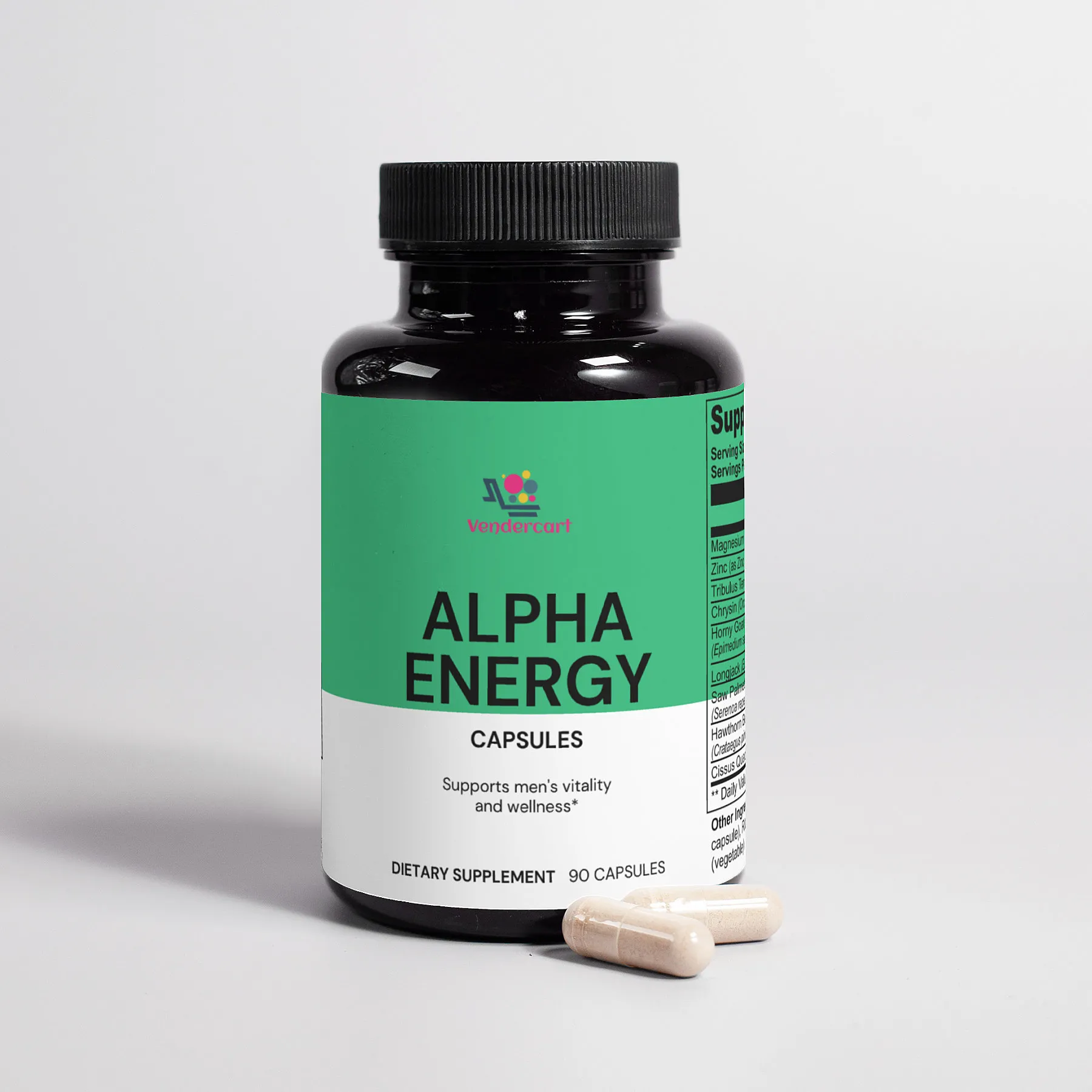 Alpha Testosterone Booster Bottle front view