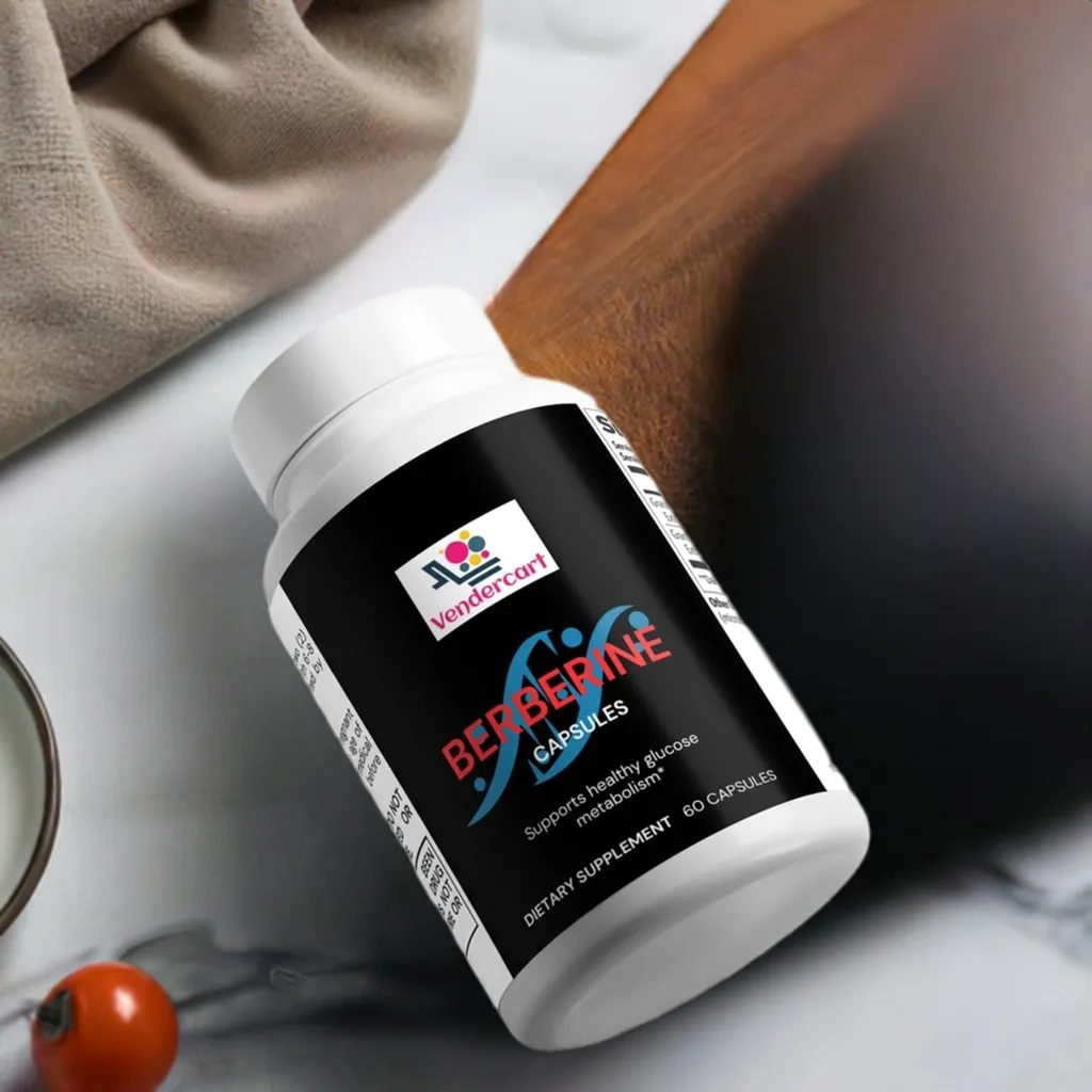 Pure Berberine Complex Supporting Energy and Glucose Levels Bottle Side View