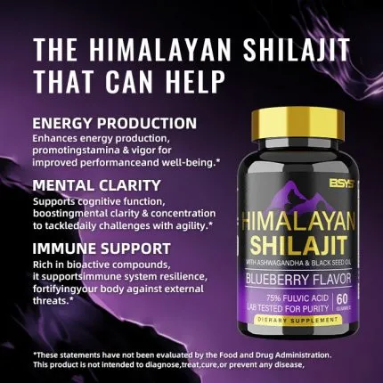 Himalayan Shilajit Gummies (60 Count) bottle front view