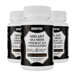 Shilajit Sea Moss Supplement for Men’s Vitality and Energy three bottle pictures