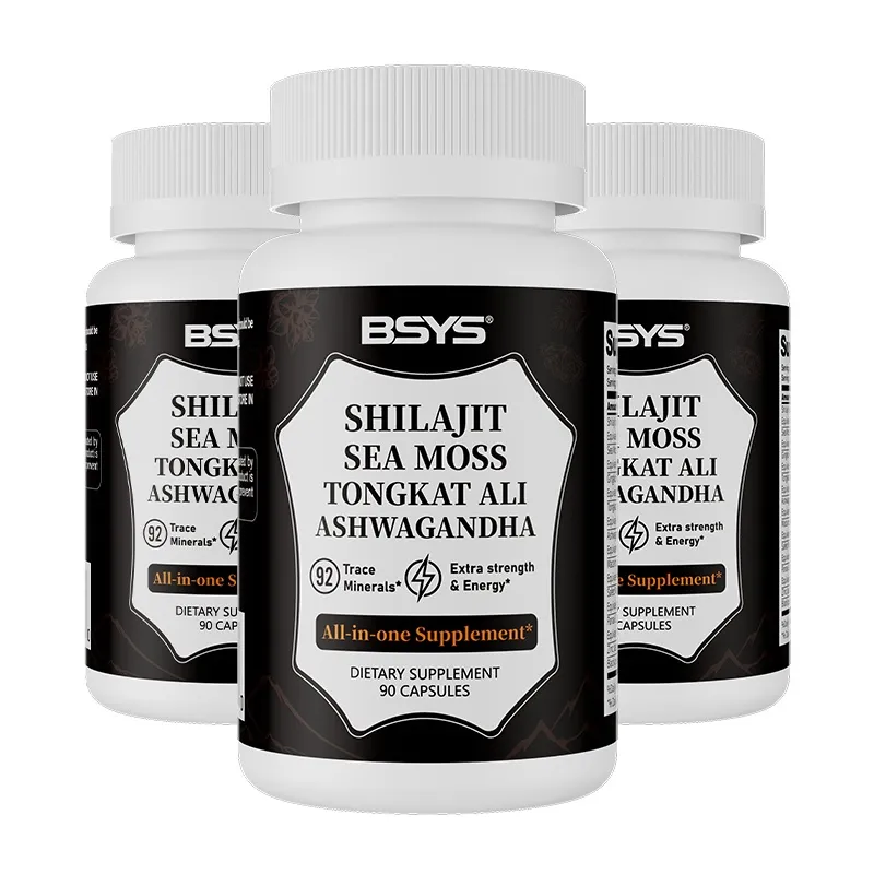 Shilajit Sea Moss Supplement for Men’s Vitality and Energy three bottle pictures