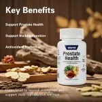 Infographic showing benefits of vitamins for prostate and urinary health
