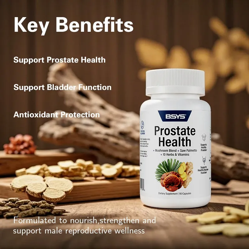 Infographic showing benefits of vitamins for prostate and urinary health