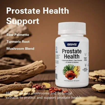 Doctor recommending vitamins for prostate health and urinary comfort