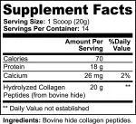 Best Collagen Peptides Grass-Fed & Hydrolyzed ingredients list