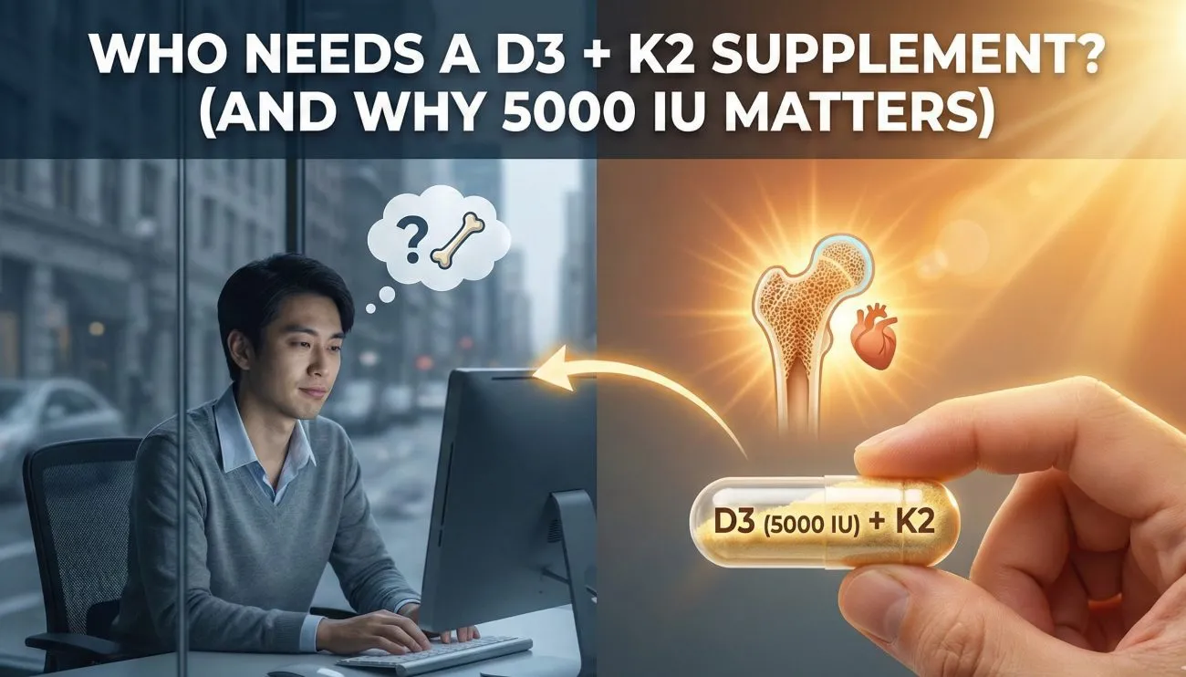 Who Actually Needs a D3 + K2 Supplement (And Why 5000 IU Matters)